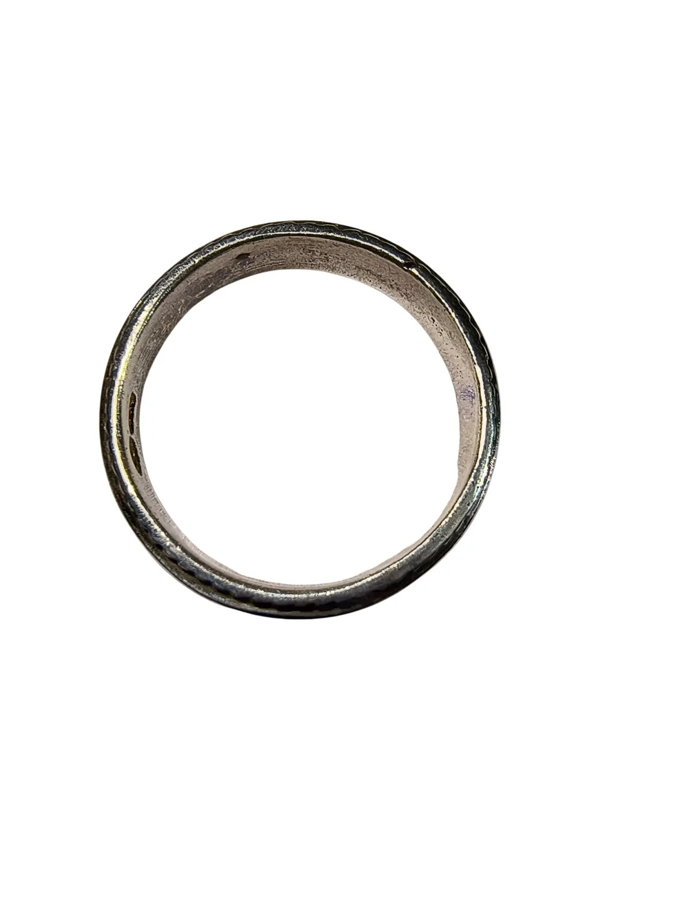 Sterling Silver Braided Edge Wedding Or Stackable Band Ring